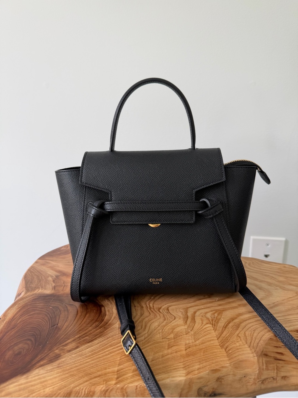 CELINE nano black grained belt bag - Picture 2 of 13